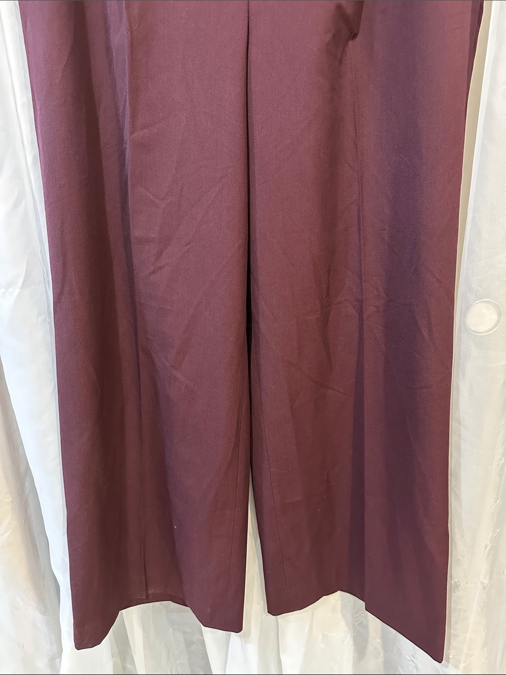 NWT Talbots Wide Leg Cropped Pants Size 18 Burgundy Career Trouser Workwear - Picture 4 of 8